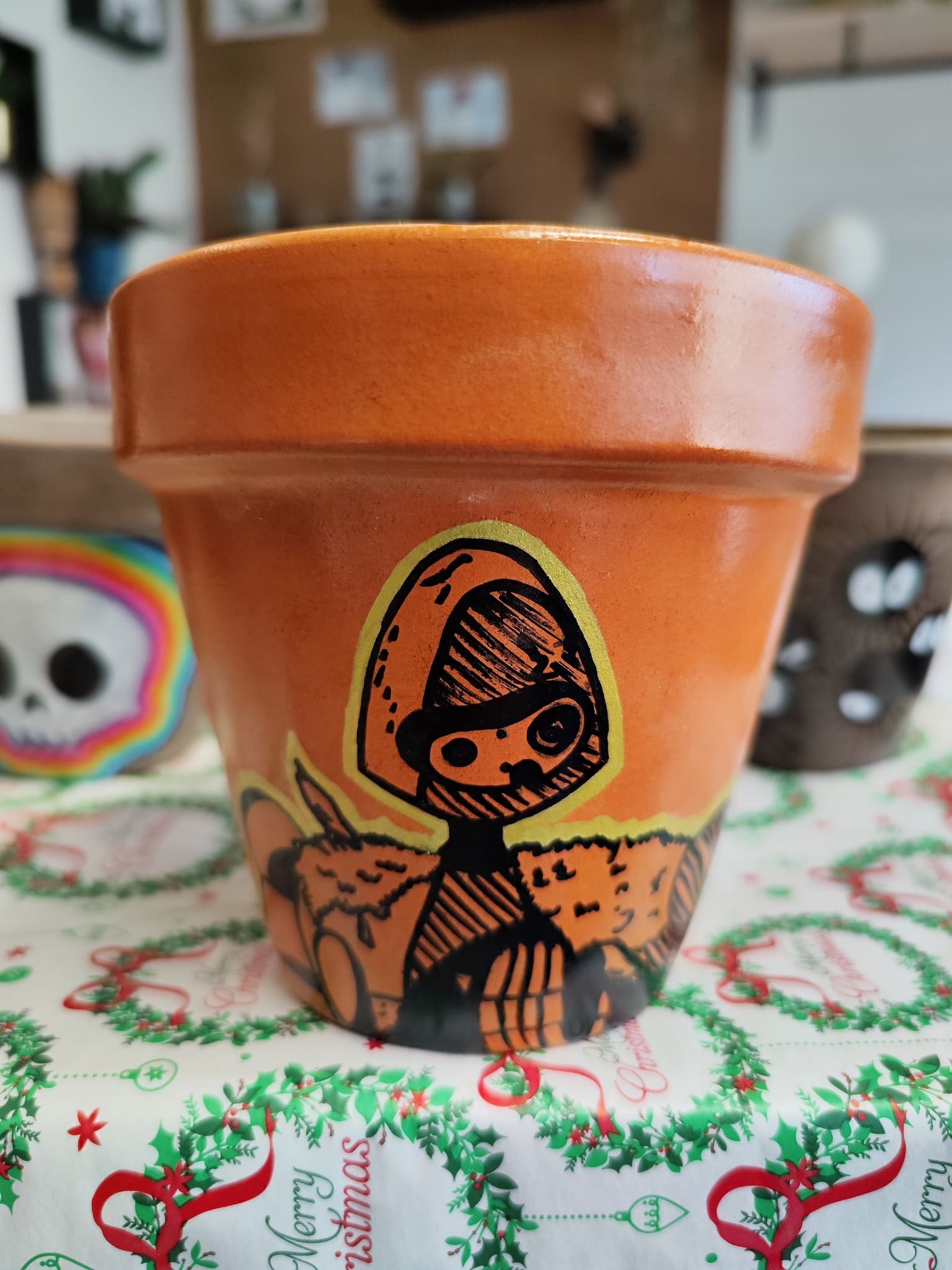 Pot de fleur illustré Robot